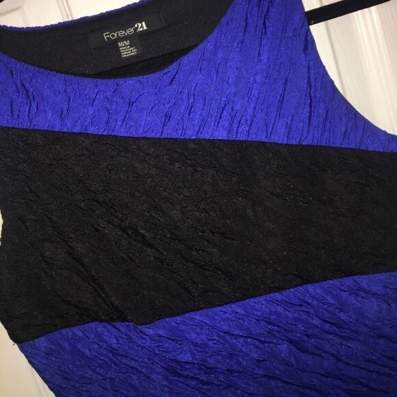 Black & Blue Striped Fitted Mini Dress - Picture 3 of 3